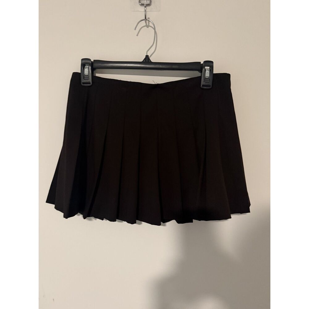 Zara Brown Pleated Mini Skirt Size S NWT